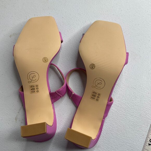 Chinese Laundry Strappy Heel Slides Women's SZ‎ 5.5 Sandals Pink Rose Square Toe - Picture 5 of 7